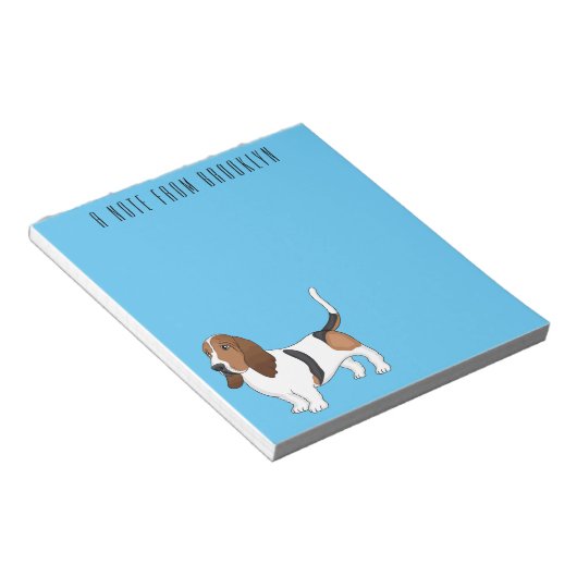 Bloc-note Basset hound dessin de chien (Incliné)