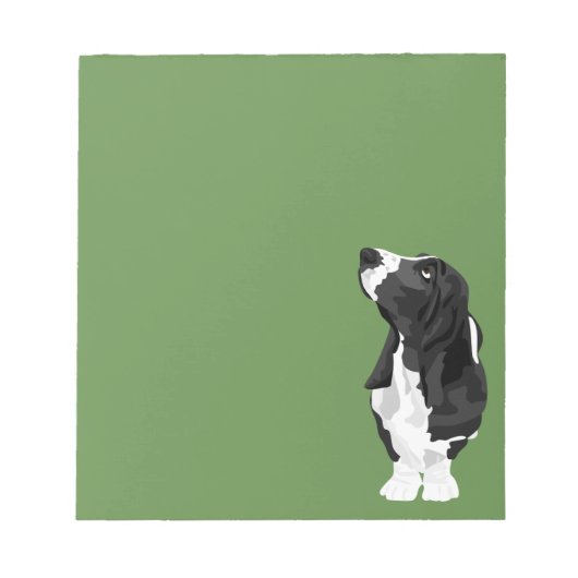 Bloc-note Basset Hound noir et blanc (Devant)