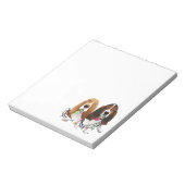 Bloc-note Basset Hound Peace Love Joie Noël Design (Tourné)