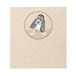 Bloc-note Basset Hound Peinture Chiot - Art Chien original