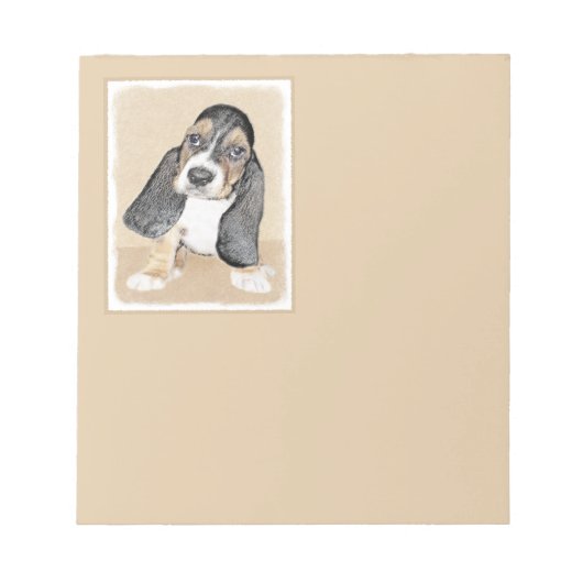 Bloc-note Basset Hound Peinture Chiot - Art Chien original (Devant)