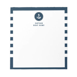 Bloc-note Bateau de capitaine sur mesure Ancre nautique