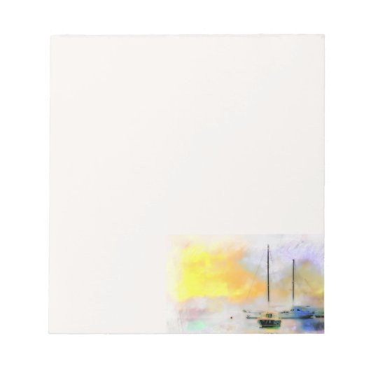 Bloc-note bateaux au coucher du soleil (Devant)