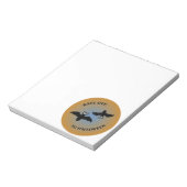 Bloc-note Bats d'Halloween bleu orange (Tourné)