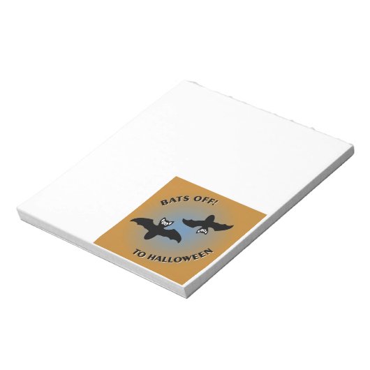Bloc-note Bats d'Halloween bleu orange (Tourné)