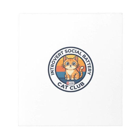 Bloc-note Batterie sociale d'introverti Chat Mignon Kitty De (Devant)