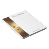 Bloc-note Baubles de Noël Jaune Dorée Avec Texte Personnalis (Incliné)