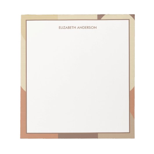 Bloc-note Bauhaus Terracotta Beige Abstract Personalized (Devant)