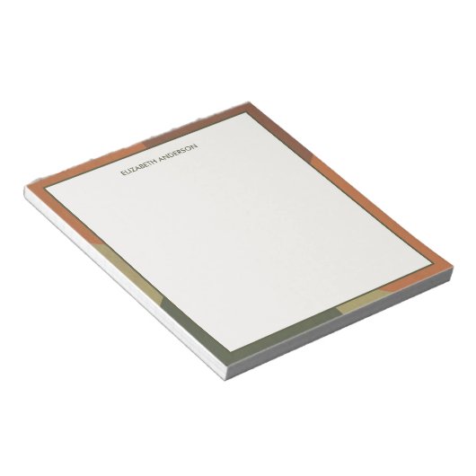 Bloc-note Bauhaus Terracotta Green Abstract Personalized (Incliné)