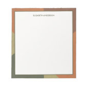 Bloc-note Bauhaus Terracotta Green Abstract Personalized (Devant)