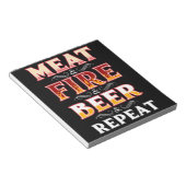 Bloc-note BBQ | BBQ Grill Fumer Viande Feu Bière Répétition (Incliné)