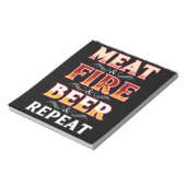 Bloc-note BBQ | BBQ Grill Fumer Viande Feu Bière Répétition (Tourné)