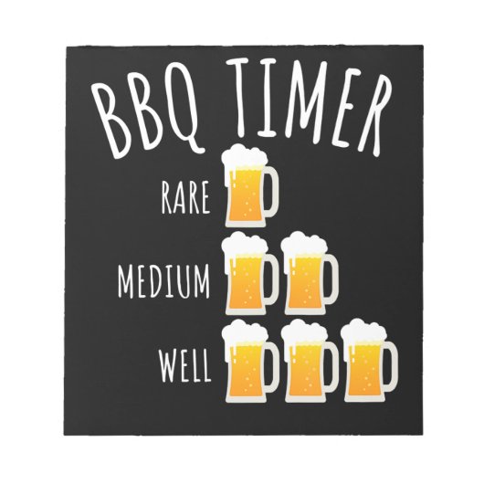 Bloc-note BBQ | BBQ Timer Bière Boire Funny Grilling (Devant)