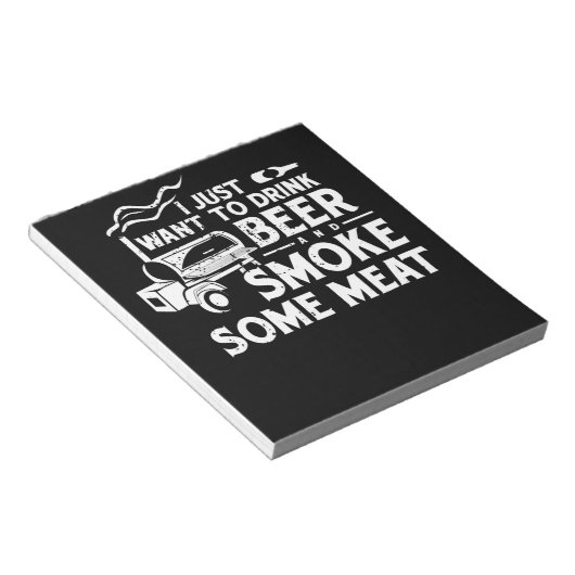 Bloc-note BBQ Fumer Pitmaster Cadeau Boire Bière Fumer Viand (Incliné)