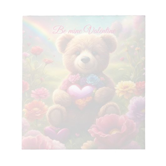 Bloc-note Be mine Valentine Teddy 1 (Devant)