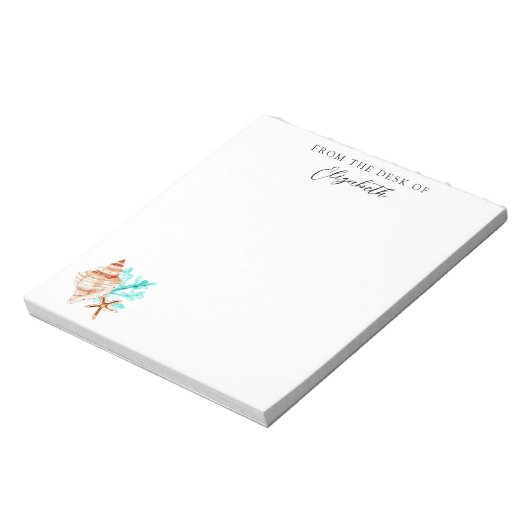 Bloc-note Beach Coastal Seashells Tropical From the Desk Of (Tourné)