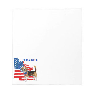 Bloc-note Beagle avec drapeau américain