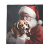 Bloc-note Beagle avec le Père Noël Festif Noël (Devant)