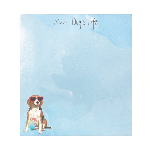 Bloc-note Beagle d'été (Devant)