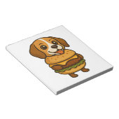 Bloc-note Beagle drôle avec Burger Créature mythique drôle (Incliné)