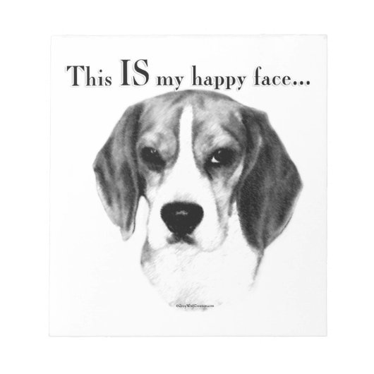 Bloc-note Beagle Joyeux Visage; Joyeux Beagle; Beagle grinch (Devant)