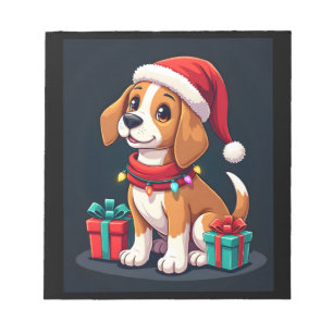 Bloc-note Beagle Xmas Éclairage Santa Beagle Chien Noël Ta