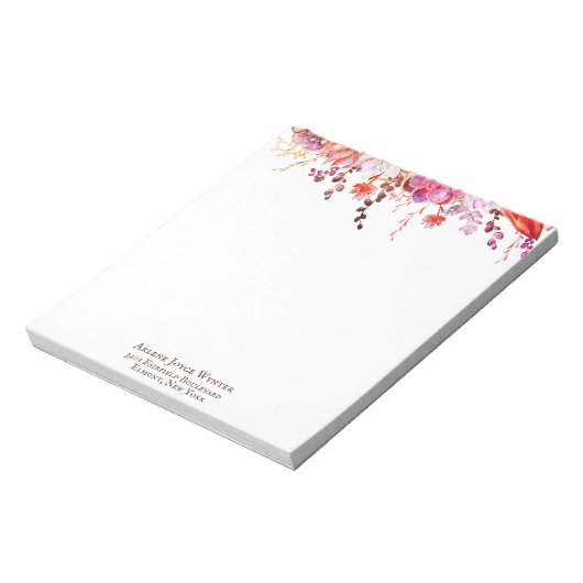 Bloc-note Beau arrangement rouge et violet (Tourné)