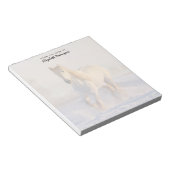 Bloc-note Beau Cheval Blanc Galloping dans la neige (Incliné)