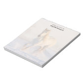 Bloc-note Beau Cheval Blanc Galloping dans la neige (Tourné)