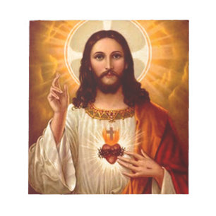 Bloc-note Beau coeur sacré religieux d'image de Jésus