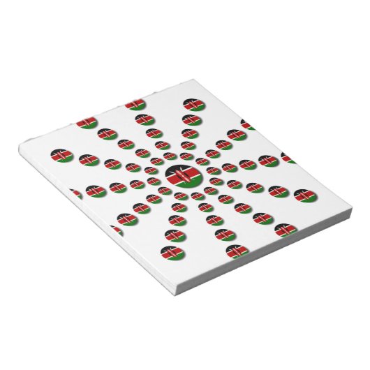 Bloc-note Beau Drapeau circulaire kenyan : Un design radial (Incliné)