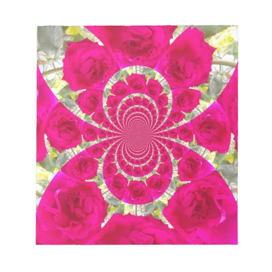 Bloc-note Beau Extraordinaire Roses rouges Motif Kaleidoscop (Devant)