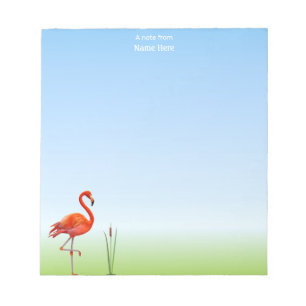 Bloc-note Beau Flamant rose sur Bleu clair