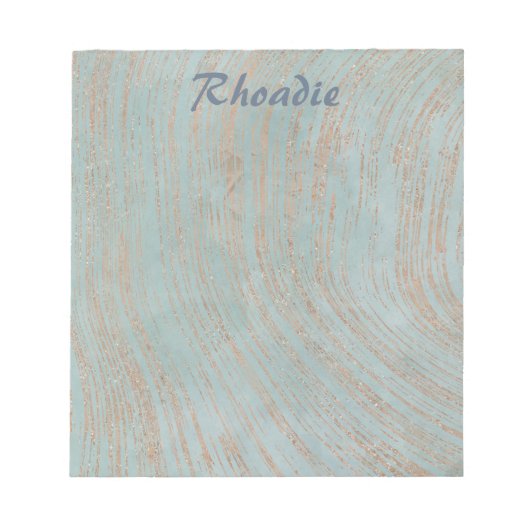 Bloc-note Beau marbre bleu et cuivre (Devant)