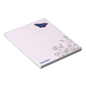 Bloc-note Beau Morpho Bleu personnalisé papillon Lilac (Incliné)