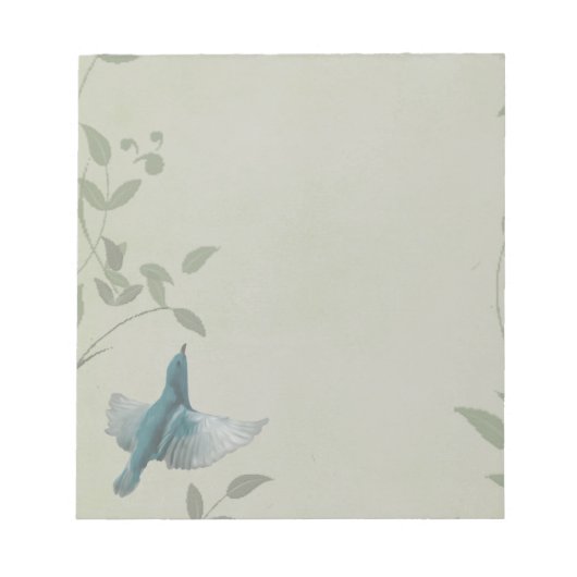 Bloc-note Beau Oiseau Bleu (Devant)