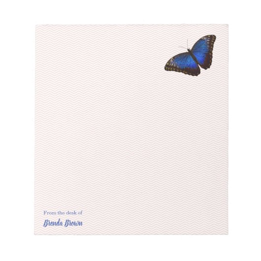 Bloc-note Beau papillon bleu Morpho personnalisé (Devant)