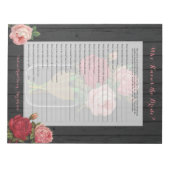 Bloc-note Beau Rose Mason Jar Fête des mariées Jeu (Devant)