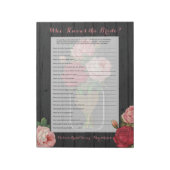 Bloc-note Beau Rose Mason Jar Fête des mariées Jeu 2 (Tourné)