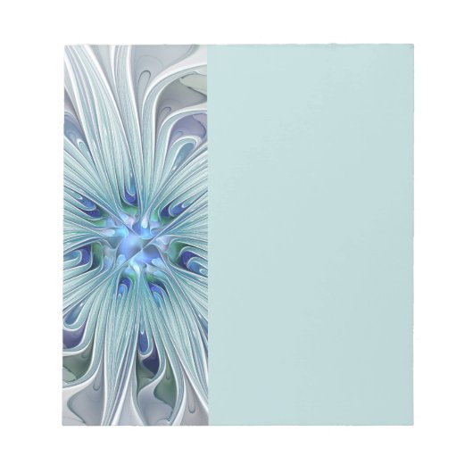 Bloc-note Beauté florale Abstrait Moderne Fleur Pastel Bleu (Devant)