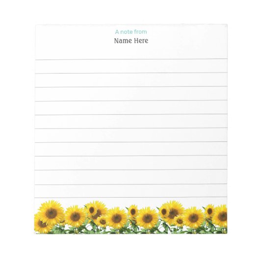 Bloc-note Beaux cahiers lignés tournesols (Devant)