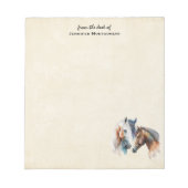 Bloc-note Beaux Chevaux Style Boho Occidental (Devant)