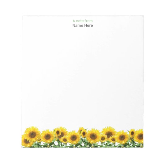 Bloc-note Beaux Tournesols Cahier Simple (Devant)