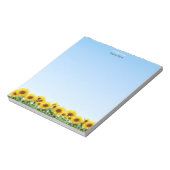 Bloc-note Beaux tournesols sur un cahier simple bleu ciel (Tourné)