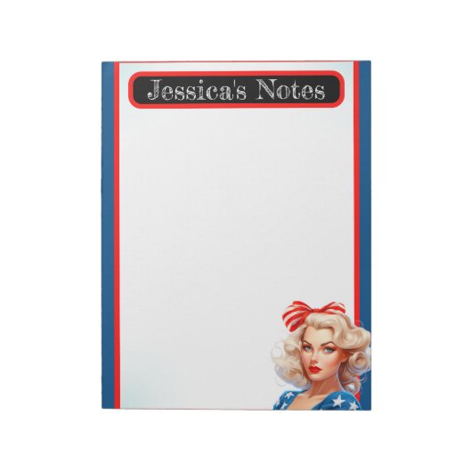 Bloc-note Bébé américain rétro Pinup_ (Tourné)