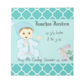 Bloc-note Bébé bébé garçon en bleu avec fleurs (Devant)