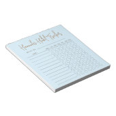 Bloc-note Bébé Bleu minimal Texte Script Weekly Habit Tracke (Incliné)