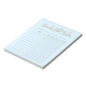 Bloc-note Bébé Bleu minimal Texte Script Weekly Habit Tracke (Tourné)