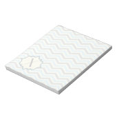 Bloc-note Bébé bleu moderne, grey, ivory chevron (Tourné)