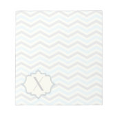 Bloc-note Bébé bleu moderne, grey, ivory chevron (Devant)